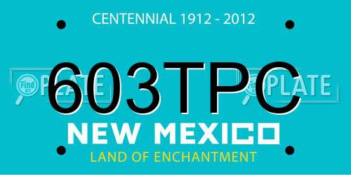603TPC New Mexico License Plate