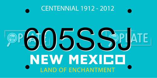 605SSJ New Mexico License Plate