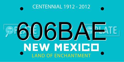606BAE New Mexico License Plate