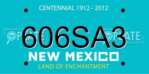 606SA3 New Mexico License Plate