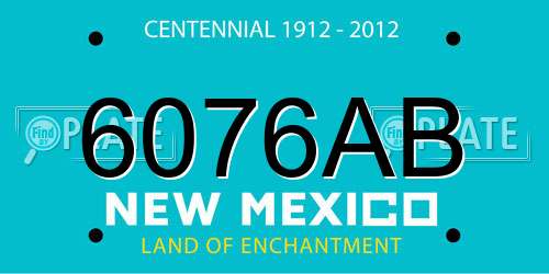 6076AB New Mexico License Plate