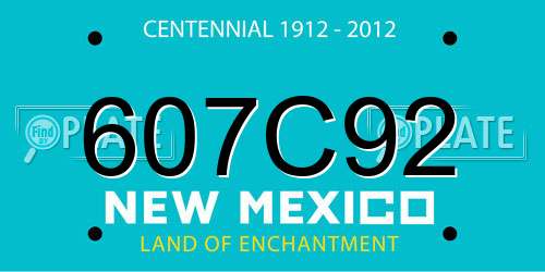 607C92 New Mexico License Plate