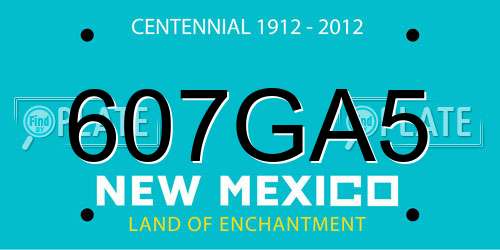 607GA5 New Mexico License Plate