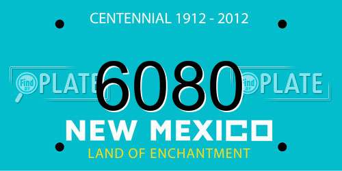 6080 New Mexico License Plate