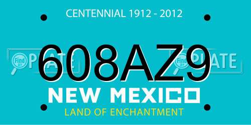 608AZ9 New Mexico License Plate