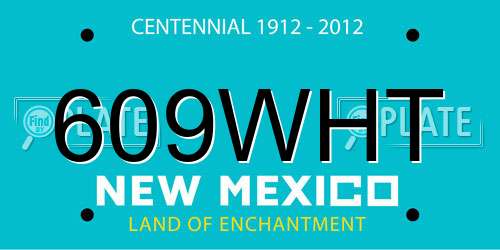 609WHT New Mexico License Plate