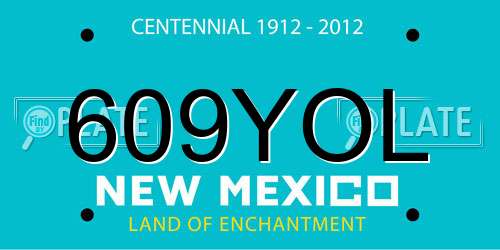 609YOL New Mexico License Plate