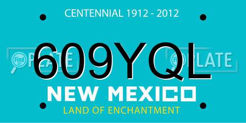 609YQL New Mexico License Plate