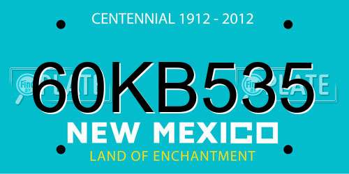 60KB535 New Mexico License Plate