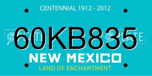 60KB835 New Mexico License Plate