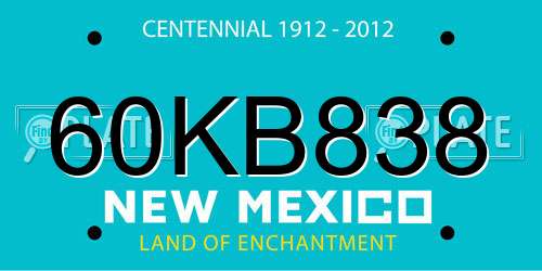 60KB838 New Mexico License Plate
