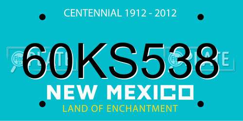 60KS538 New Mexico License Plate