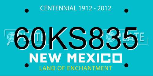 60KS835 New Mexico License Plate