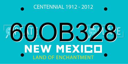 60OB328 New Mexico License Plate