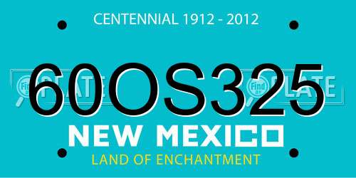60OS325 New Mexico License Plate