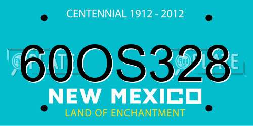 60OS328 New Mexico License Plate
