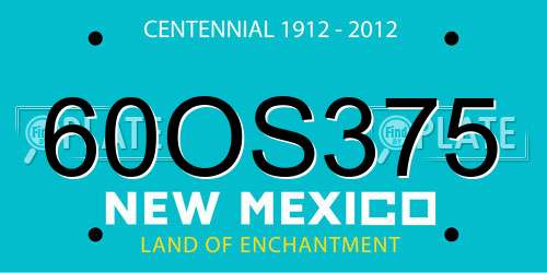 60OS375 New Mexico License Plate
