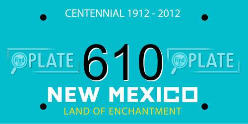 610 New Mexico License Plate