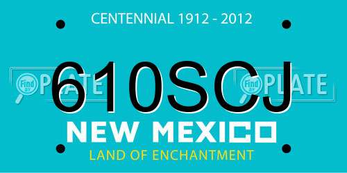610SCJ New Mexico License Plate