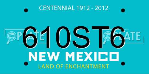 610ST6 New Mexico License Plate