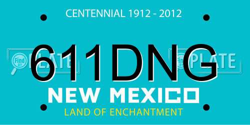 611DNG New Mexico License Plate