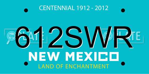 612SWR New Mexico License Plate