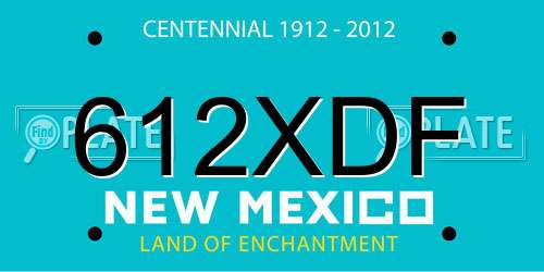 612XDF New Mexico License Plate