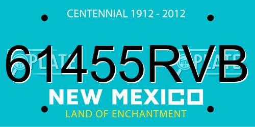 61455RVB New Mexico License Plate