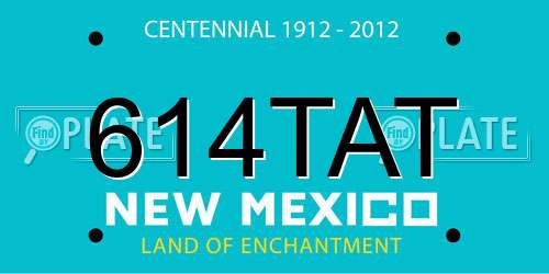 614TAT New Mexico License Plate