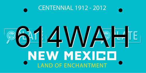 614WAH New Mexico License Plate