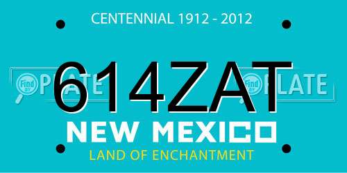 614ZAT New Mexico License Plate