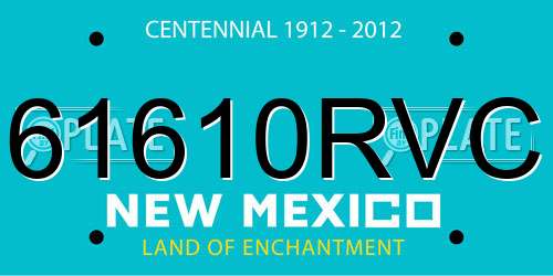 61610RVC New Mexico License Plate