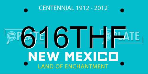 616THF New Mexico License Plate