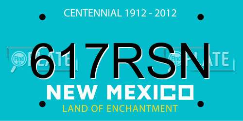 617RSN New Mexico License Plate