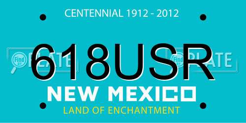 618USR New Mexico License Plate