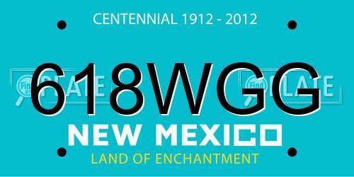 618WGG New Mexico License Plate