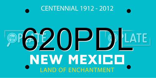 620PDL New Mexico License Plate