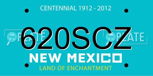620SCZ New Mexico License Plate