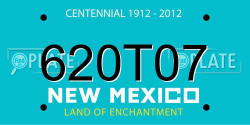 620T07 New Mexico License Plate