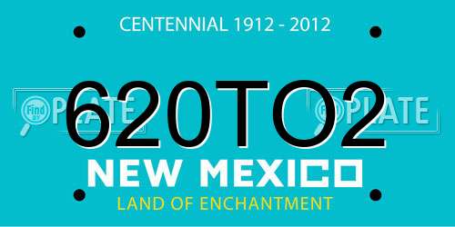 620TO2 New Mexico License Plate