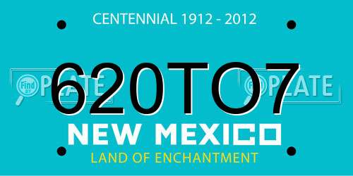 620TO7 New Mexico License Plate