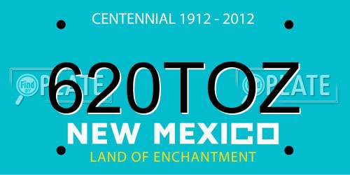 620TOZ New Mexico License Plate