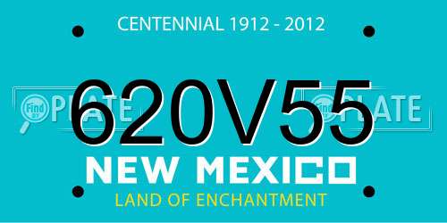620V55 New Mexico License Plate