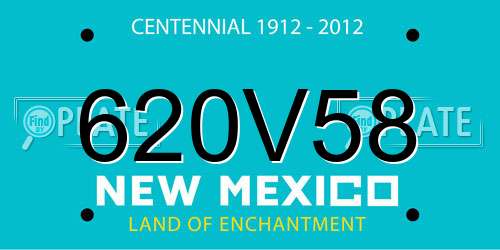 620V58 New Mexico License Plate