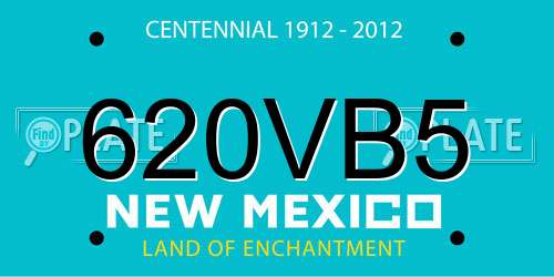 620VB5 New Mexico License Plate