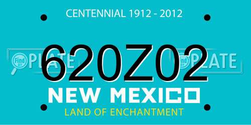 620Z02 New Mexico License Plate