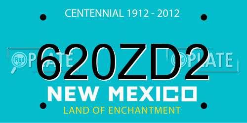 620ZD2 New Mexico License Plate