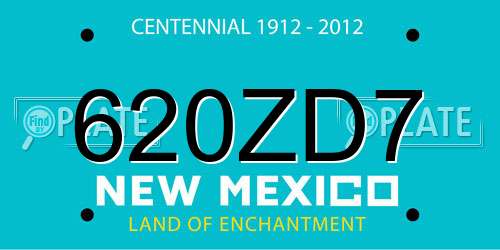 620ZD7 New Mexico License Plate