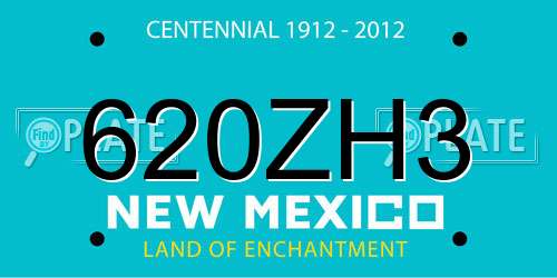 620ZH3 New Mexico License Plate