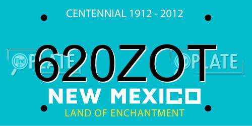 620ZOT New Mexico License Plate
